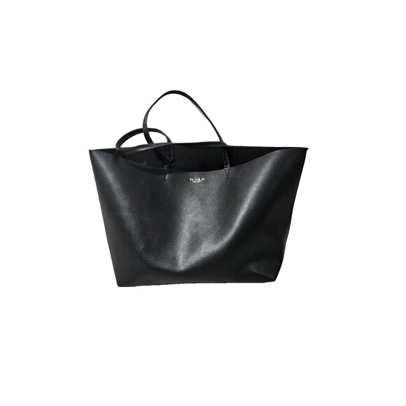 Victoria's Secret Tote Bag Women's Large Black Faux Leather Minimalist Shoulder
